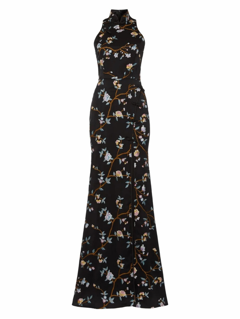 SAU LEE Ariana Embroidered Floral Satin Gown - Picture 2 of 8